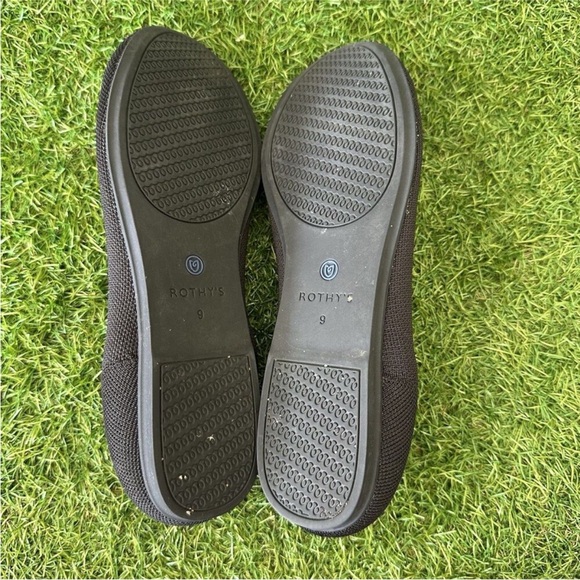 Rothys Ballet Flats Womens Size 9 The Flat Round Toe Women Black Knit Slip On - Picture 6 of 7